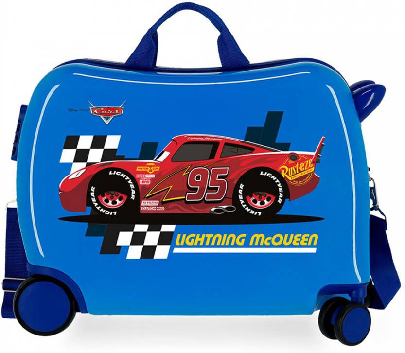 Disney Rolling Suitcase 4 Wheels Cars Lightning McQueen Blue