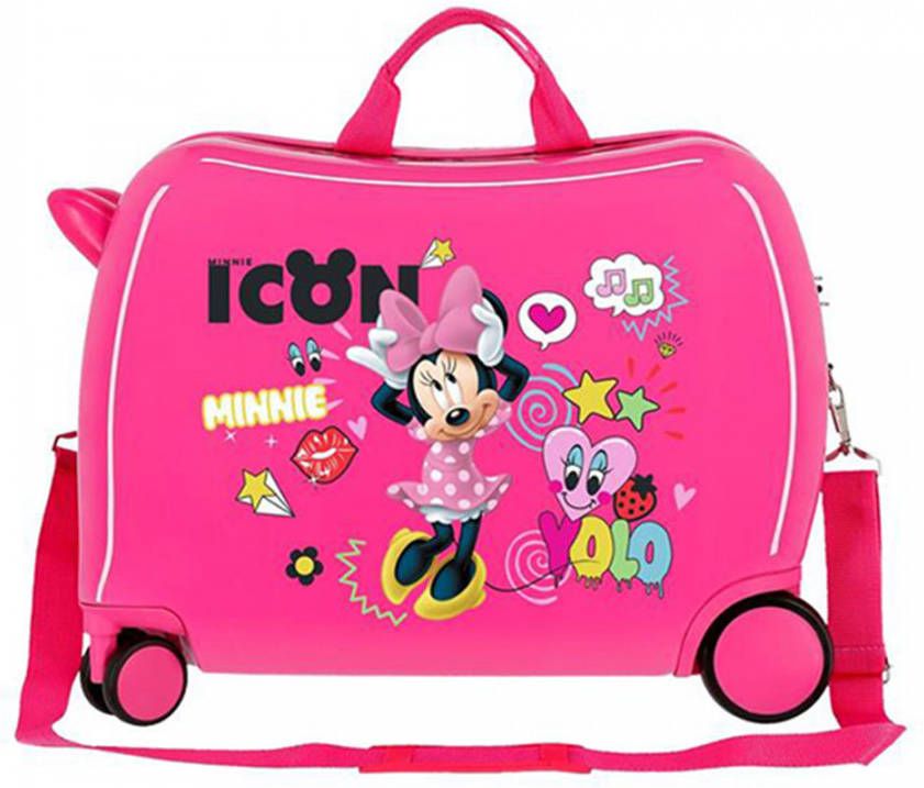 Disney Rolling Suitcase 4 Wheels Enjoy Minnie Mouse Icon Roze