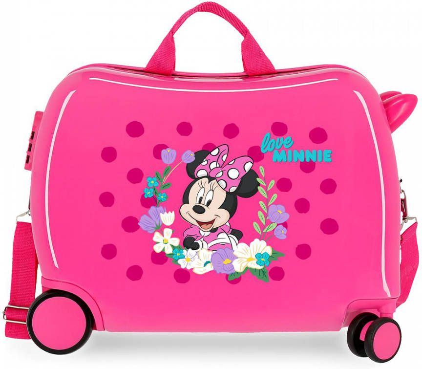 Disney Rolling Suitcase 4 Wheels Minnie Mouse Golden Days Fuchsia