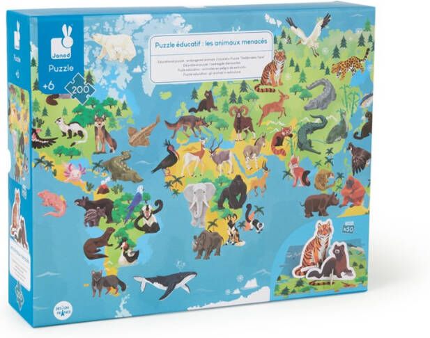 Janod Educatieve Puzzel Bedrijgde Diersoorten 3D puzzel 200 stukjes