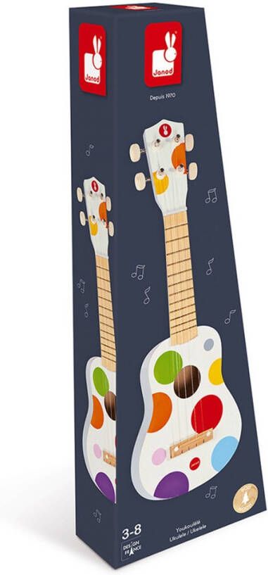 Janod Ukulele met stippendessin