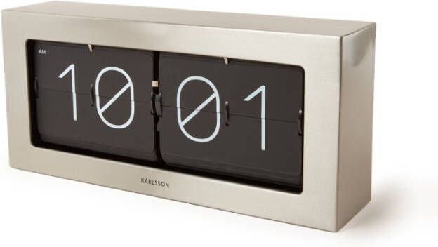 Karlsson Boxed Flip Tafelklok 17,5 x 37 cm Geborsteld Staal