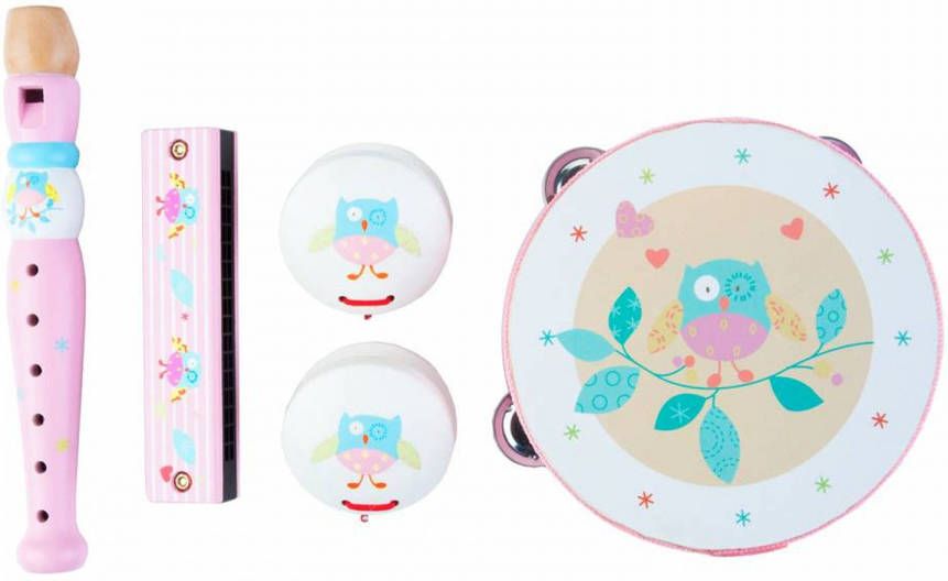 Engelhart Muziekset 5-delig roze 'uil'