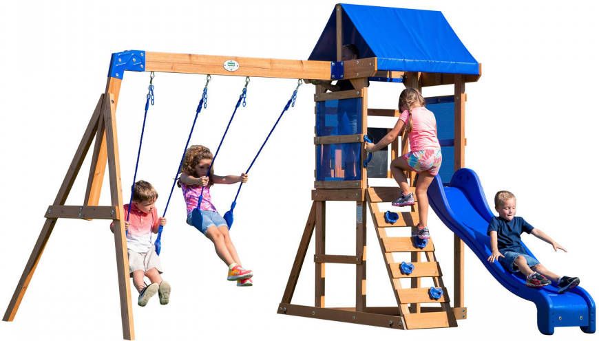 Backyard Discovery Aurora Speeltoestel/Speeltoren Compleet Inc. Schommels/Glijbaan/Zandbak/Klimladder