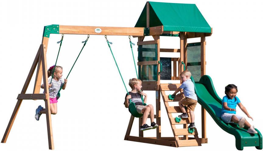 Backyard Discovery Buckley Hill Speeltoestel/Speeltoren Compleet Inc. Schommels/Glijbaan/Zandbak/Klimladder