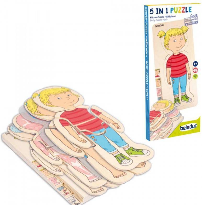beleduc Contourpuzzel Lichaam lagen puzzel meisje(29 delig )
