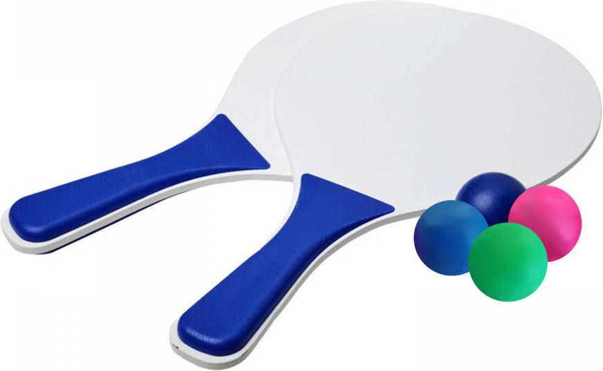 Bullet Blauw/witte Beachball Set Buitenspeelgoed Met Extra Balletjes Beachballsets