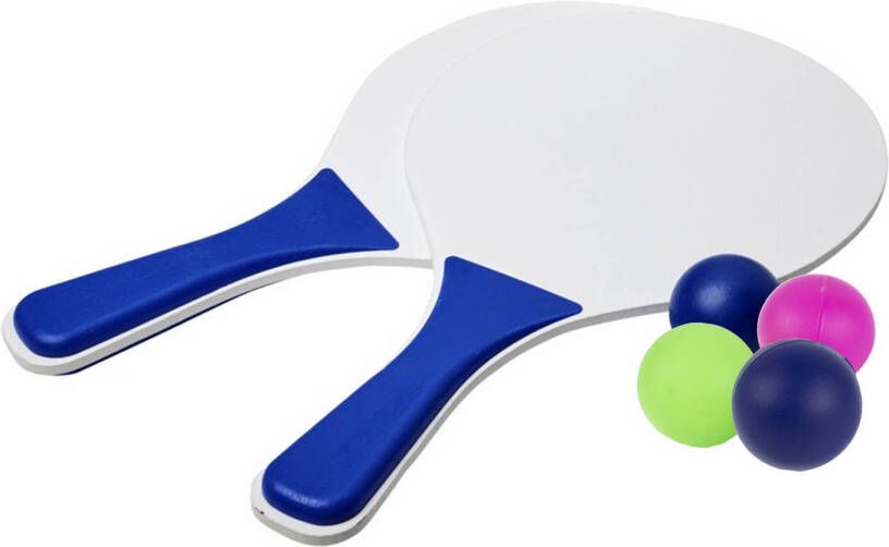 Bullet Blauw/witte Beachball Set Buitenspeelgoed Met Extra Balletjes Beachballsets