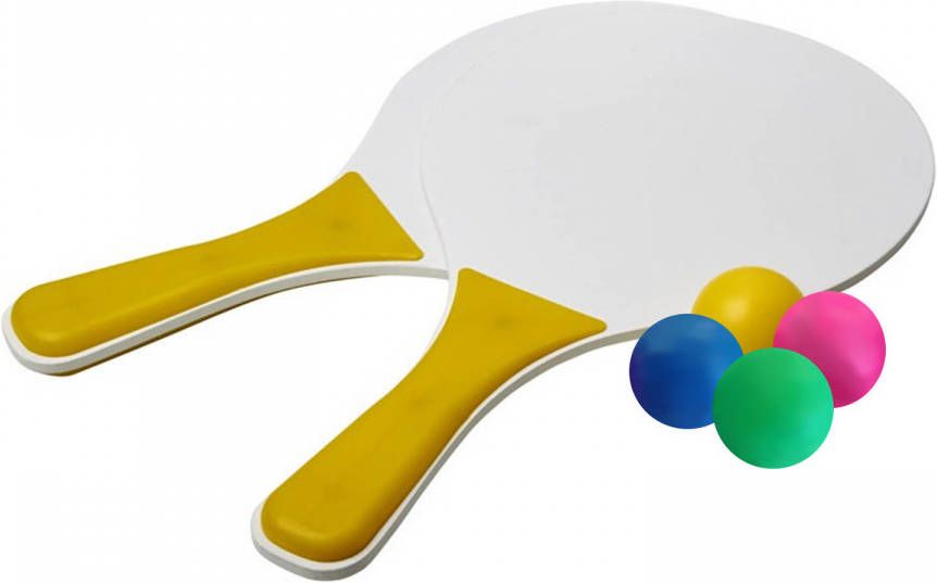 Bullet Geel/witte Beachball Set Buitenspeelgoed Met Extra Balletjes Beachballsets