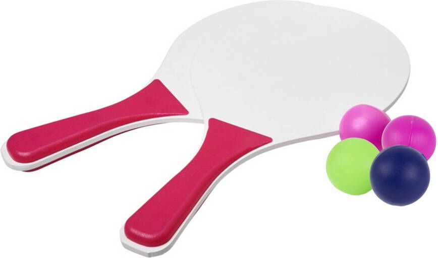 Bullet Roze/witte Beachball Set Buitenspeelgoed Met Extra Balletjes Beachballsets