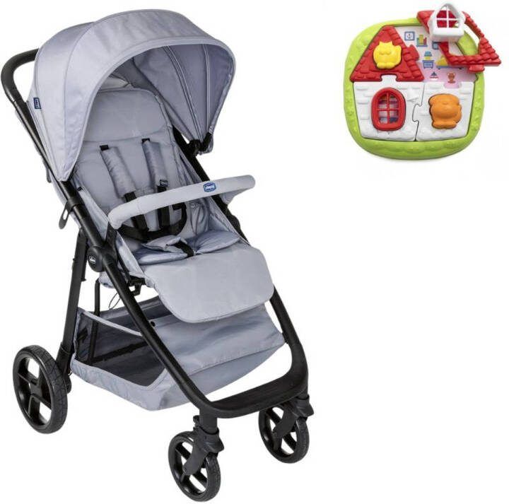 Chicco Bundel Buggy Multiride Light Grey & Puzzel 2 in 1 Huispuzzel