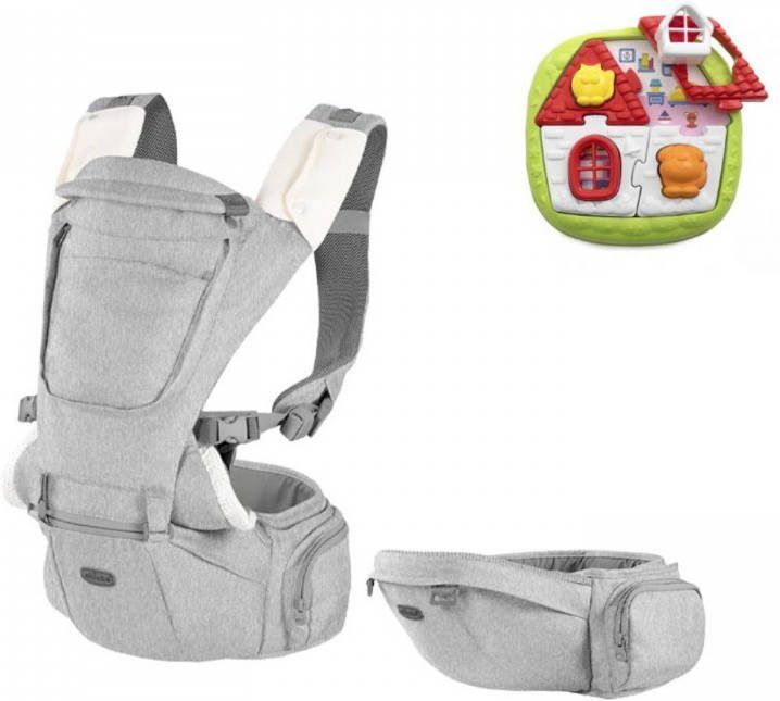 Chicco Bundel Draagzak Hip Seat Hazelwood & Puzzel 2 in 1 Huispuzzel
