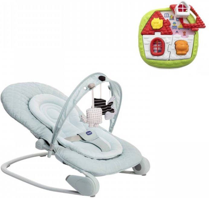 Chicco Bundel Wipstoel Relax Hoopla Antiguan Sky & Puzzel 2 in 1 Huispuzzel