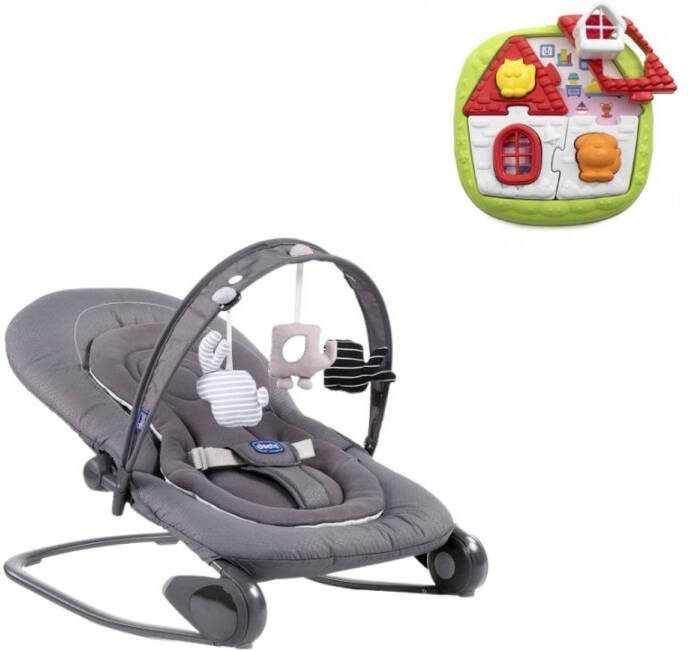 Chicco Bundel Wipstoel Relax Hoopla Moon Grey & Puzzel 2 in 1 Huispuzzel
