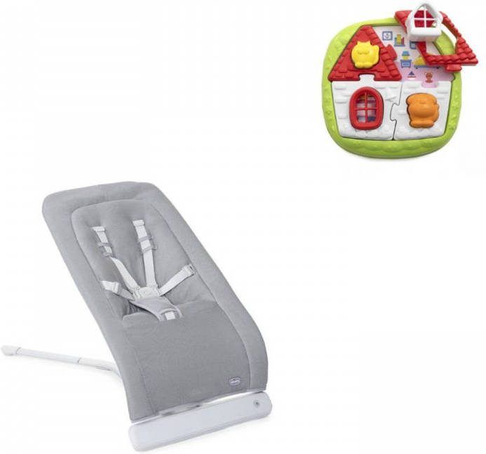 Chicco Bundel Wipstoel Relax Rhythm &apos, N&apos, Sound Cool Grey & Puzzel 2 in 1 Huispuzzel