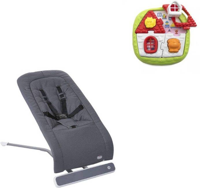 Chicco Bundel Wipstoel Relax Rhythm &apos, N&apos, Sound Moon Grey & Puzzel 2 in 1 Huispuzzel