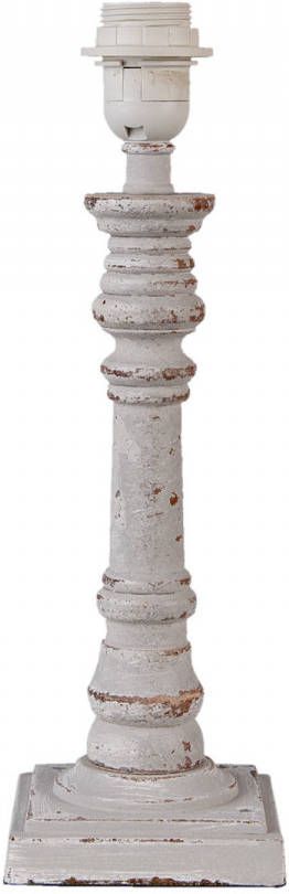 Clayre & Eef Cremekleurige Lampenvoet 12*12*37 Cm E27/max 1*60w 6lmp730