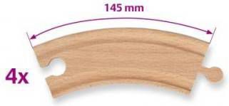 Trein Licht gebogen rails, 4 stuks
