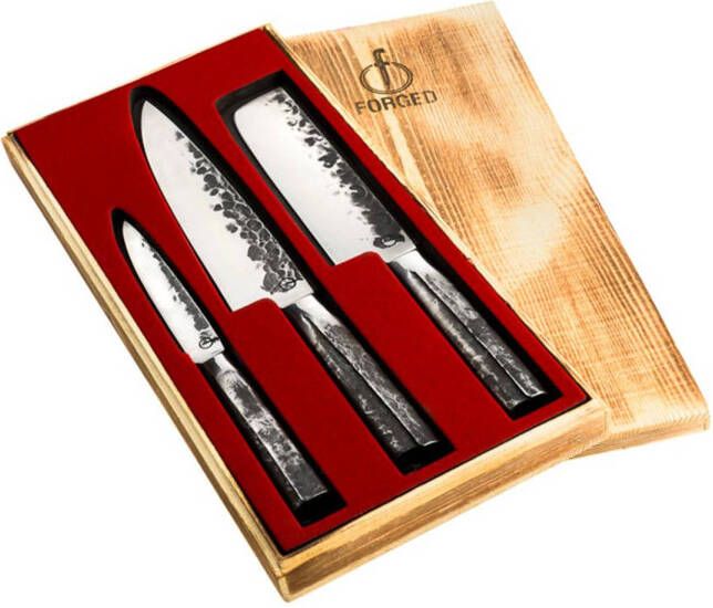 Intense Forged | 3 Delig koksmes, hakbijl en universeel mes