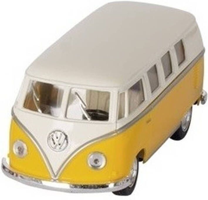Goki Modelauto Volkswagen T1 Two tone Geel/wit 13, 5 Cm Speelgoed Auto Schaalmodel Miniatuur Model