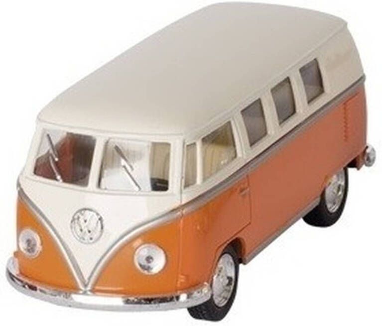 Goki Modelauto Volkswagen T1 Two tone Oranje/wit 13, 5 Cm Speelgoed Auto Schaalmodel Miniatuur Model