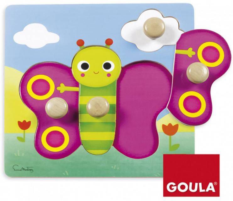 Goula Noppenpuzzel Vlinder 4 Stukjes