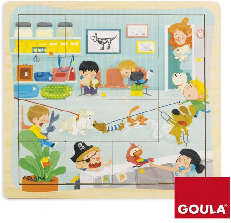 Goula Puzzel Bij De Dierenarts 16 Stukjes