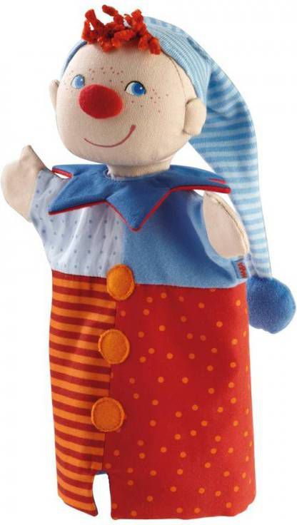 Haba Handpop Jan Klaasen 25 Cm Blauw/rood