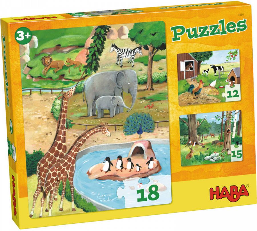 Haba Legpuzzel Dieren 3 in 1 Junior 45 Stukjes