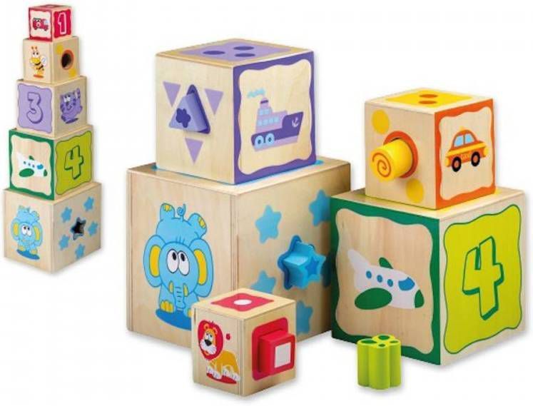 Joueco Stapeltoren met vormenstoof 10 stuks