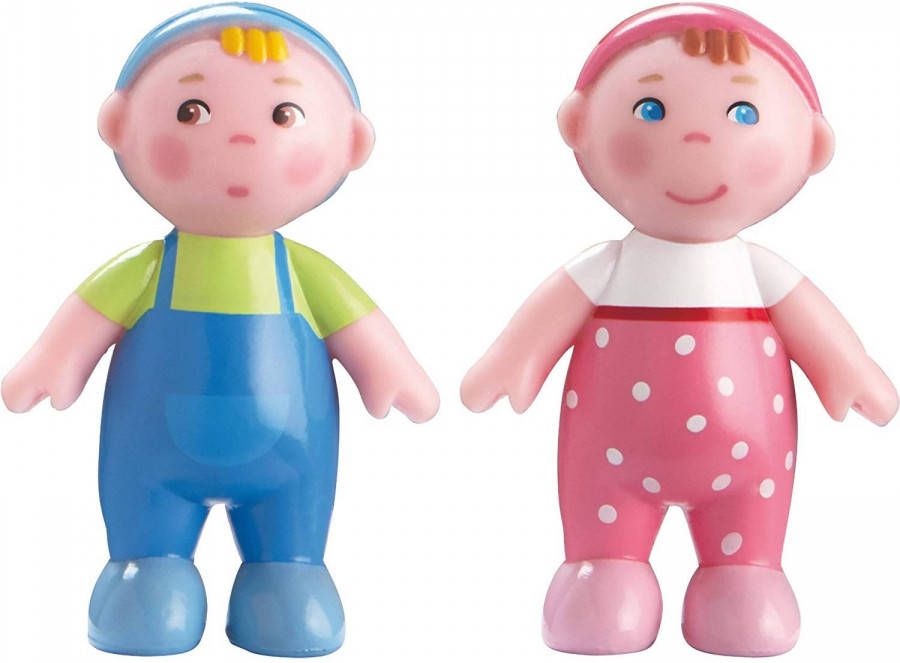 Merkloos Little Friends Poppenhuisbaby's Marie En Max Meisjes 6 Cm Blauw/roze online kopen