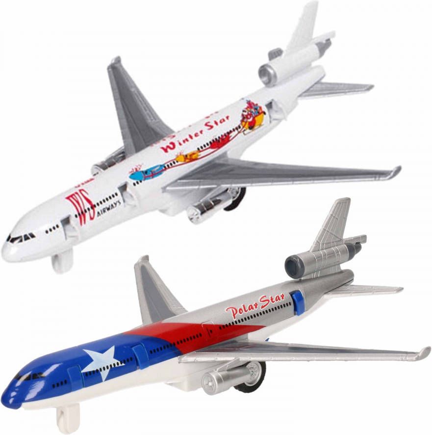 Goki Speelgoed Vliegtuigen Setje Van 2 Stuks Zilver En Wit 19 Cm Speelgoed Vliegtuigen