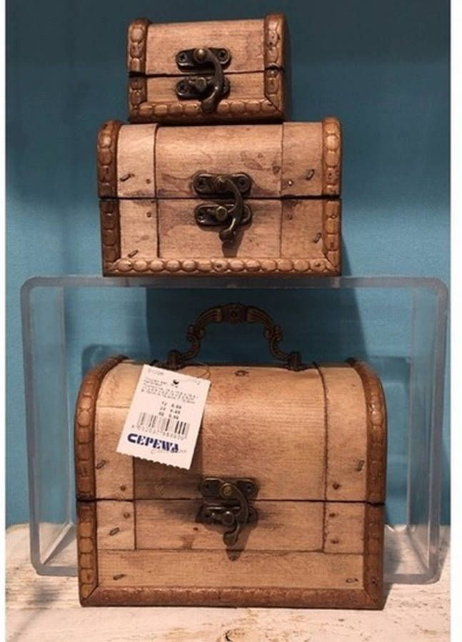 Merkloos Vintage Opbergkisten 3 Stuks Opbergkisten