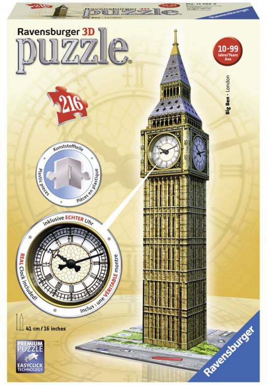 Ravensburger 3d Puzzel Big Ben Met Klok 216 Stukjes