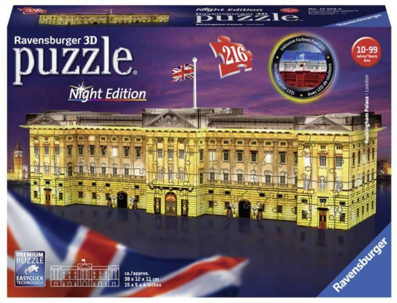 Uitbreiding Derbevilletest Promoten Ravensburger Buckingham Palace Night Edition 3D puzzel(216 stukjes ) -  Woodywoodtoys.nl