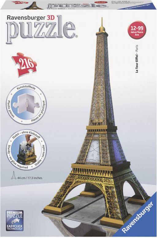 Ravensburger Eiffel Tower Building 3D Jigsaw Puzzle (216 Pieces)