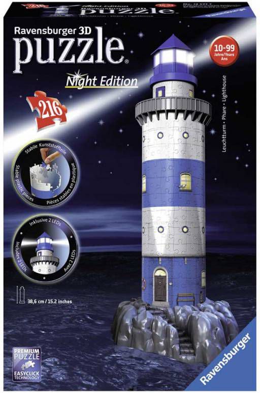 Ravensburger 3d Puzzel Vuurtoren Night Edition 216 Stukjes