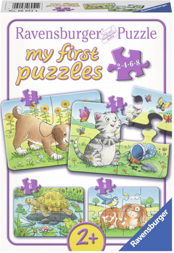 Ravensburger Mijn Eerste Puzzel Schattige Huisdieren 2 + 4 + 6 + 8 Stukjes