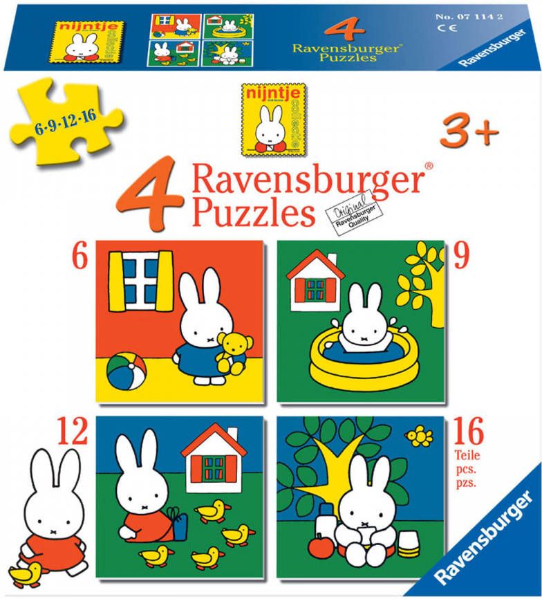Ravensburger Puzzel 4 in 1 Nijntje 6 + 9 + 12 + 16 Stukjes