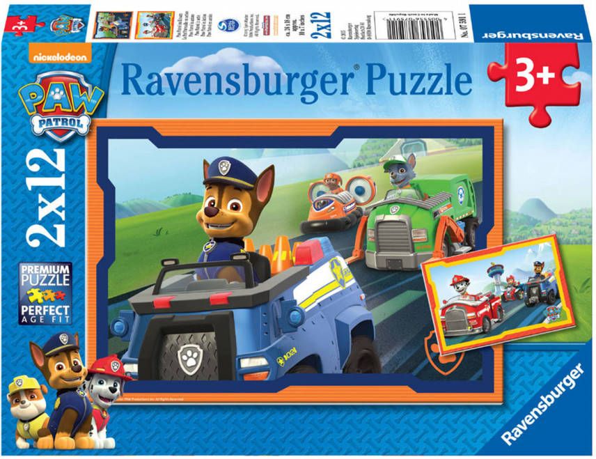 Ravensburger Puzzel Paw Patrol In Actie 2 X 12 Stukjes