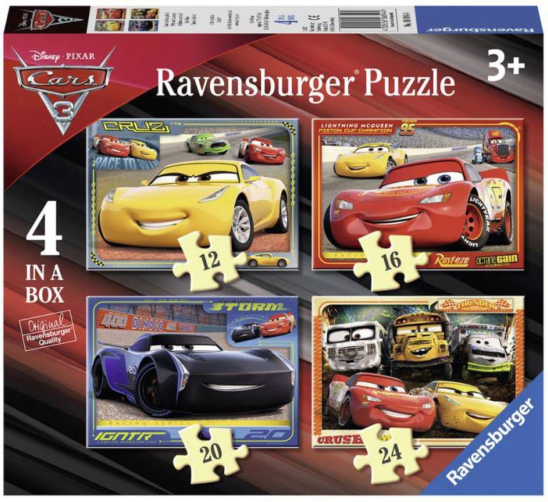 Ravensburger Puzzel Disney 4 in 1 Cars 3 Let's Race! 12 + 16 + 20 + 24 Stukjes