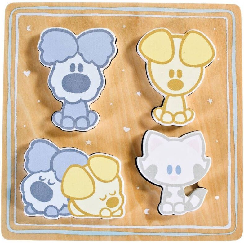 Rubo Toys Vormenpuzzel Woezel En Pip 4 delig