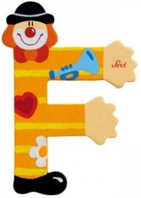 Sevi  Clown Letter F Kleurrijk