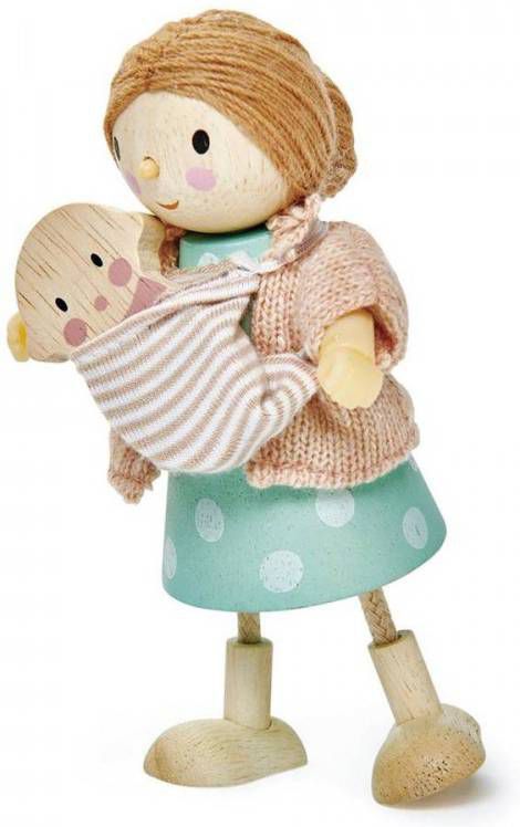 Merkloos Tender Leaf Toys Poppenhuispop Moeder Met Baby 9x4, 5x11, 5 Cm online kopen