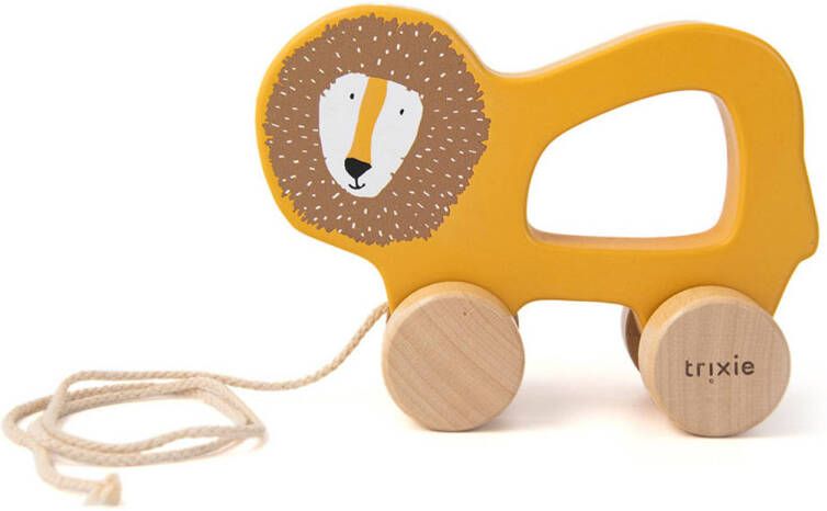 TRIXIE Baby Accessoires Wooden pull along toy Mr. Lion Geel