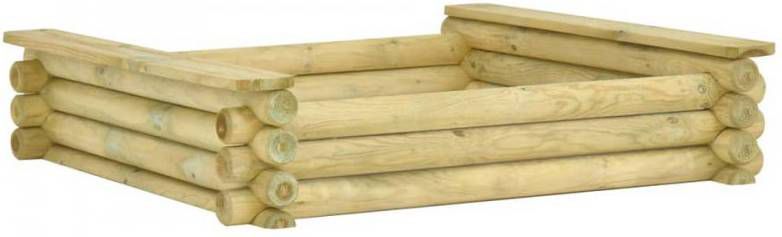 VIDAXL Zandbak 120x120x27 cm ge&#xEF, mpregneerd grenenhout online kopen