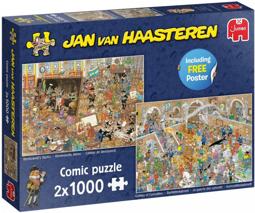 Jan van Haasteren Een dagje naar het museum excl. gift, 2 legpuzzel 1000 stukjes
