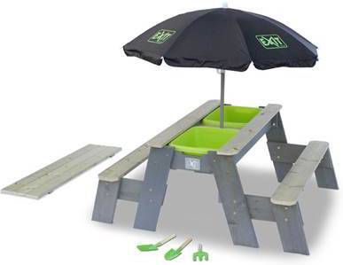 EXIT TOYS EXIT Aksent zand -, water en picknicktafel(2 bankjes)met parasol en tuingereedschap online kopen