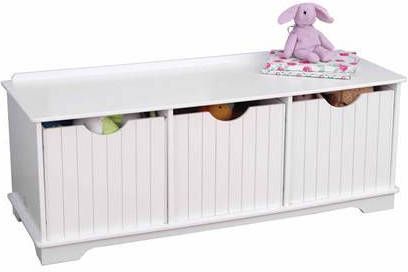 KidKraft Kinder opslagbankje wit 96x39, 6x38, 7 cm 14564