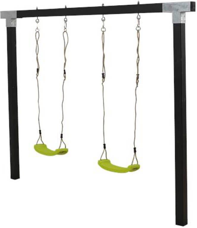Plus Danmark Schommelframe vuren geimpregneerd | Cubic zwart 2 schommelplanken lime